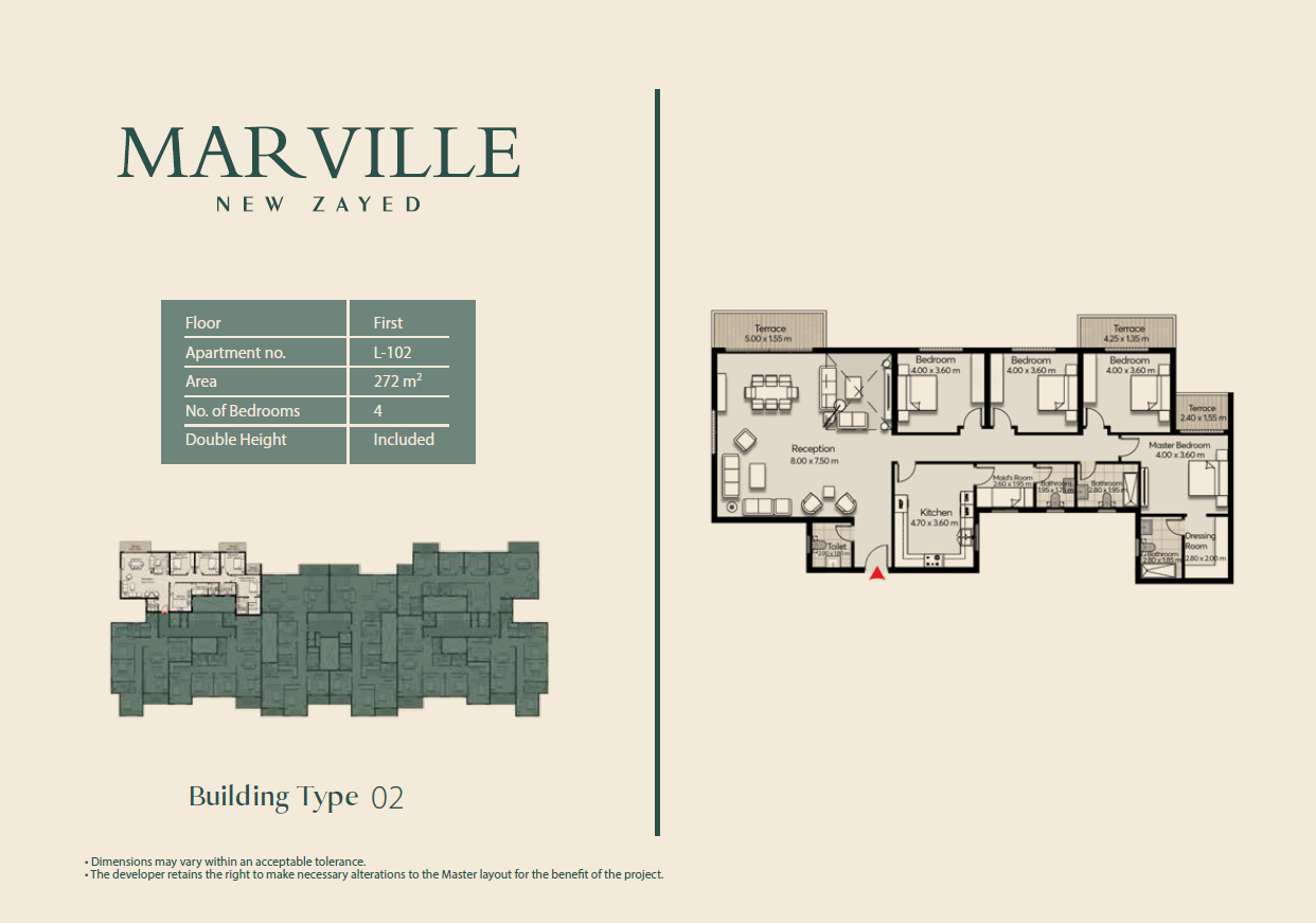Floor plan for apartment at Mar ville