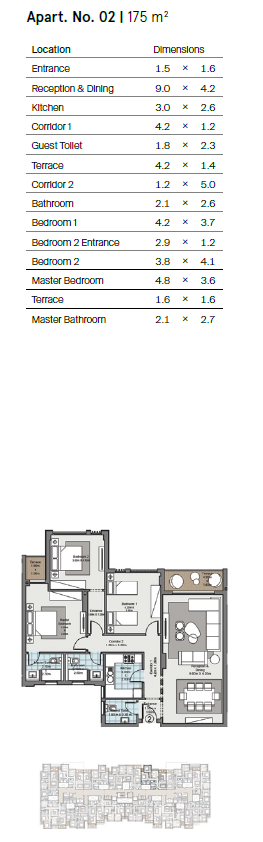 Floor plan for apartment at Castle Landmark