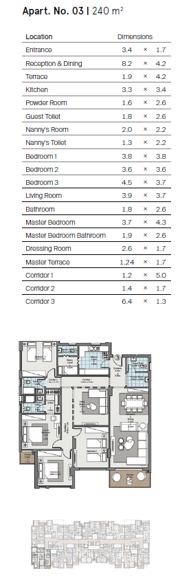 Floor plan for apartment at Castle Landmark