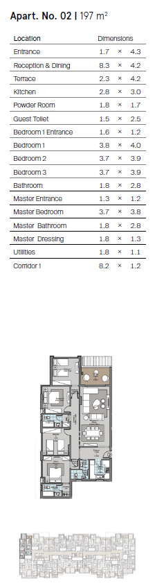 Floor plan for apartment at Castle Landmark