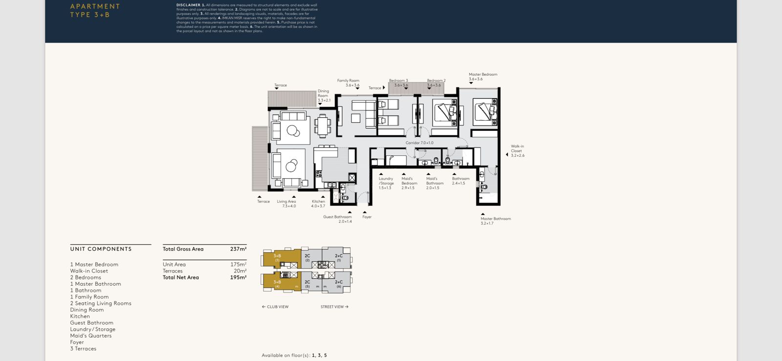 Floor plan for apartment at Al Burouj