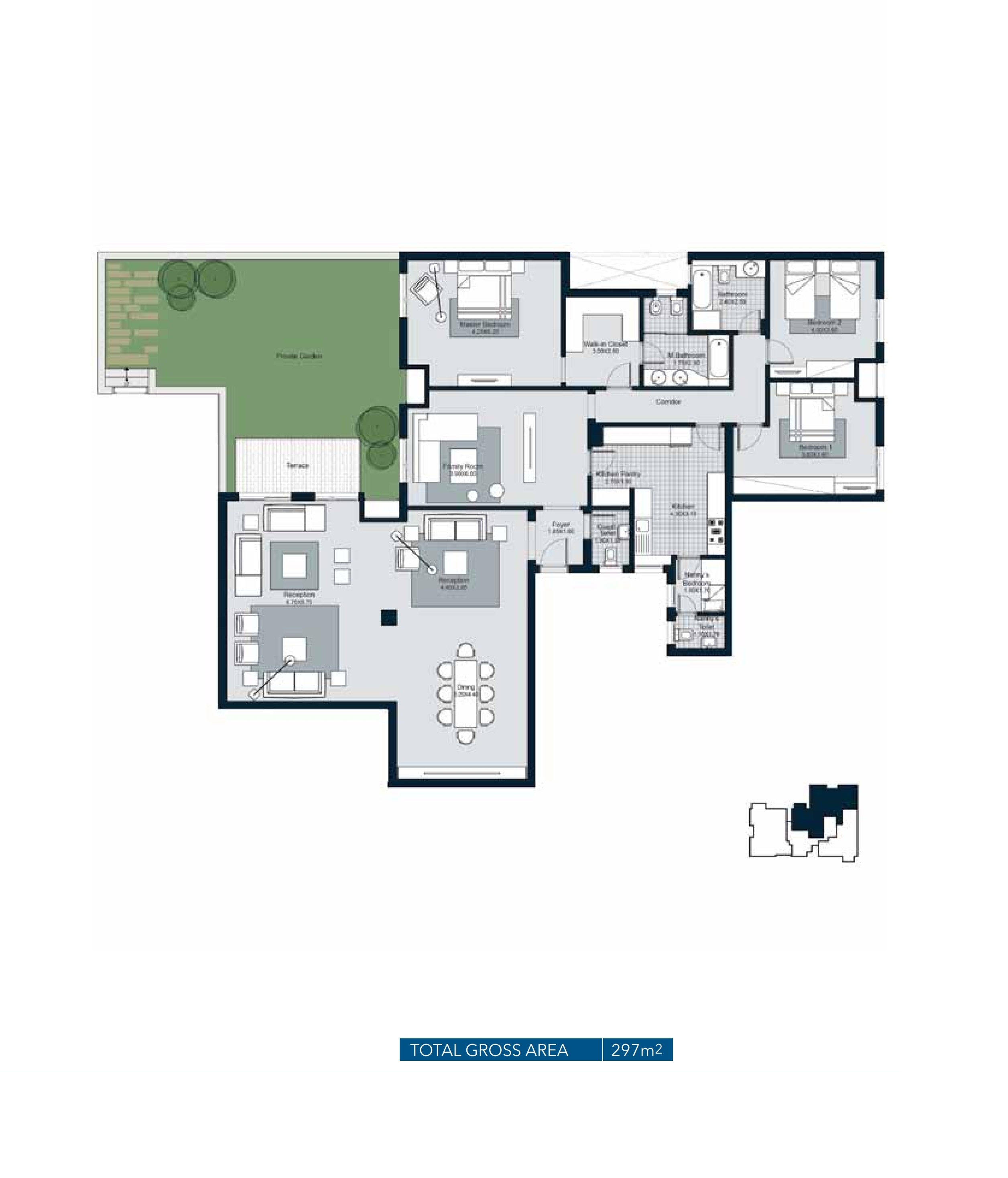 Floor plan for apartment at The Courtyards