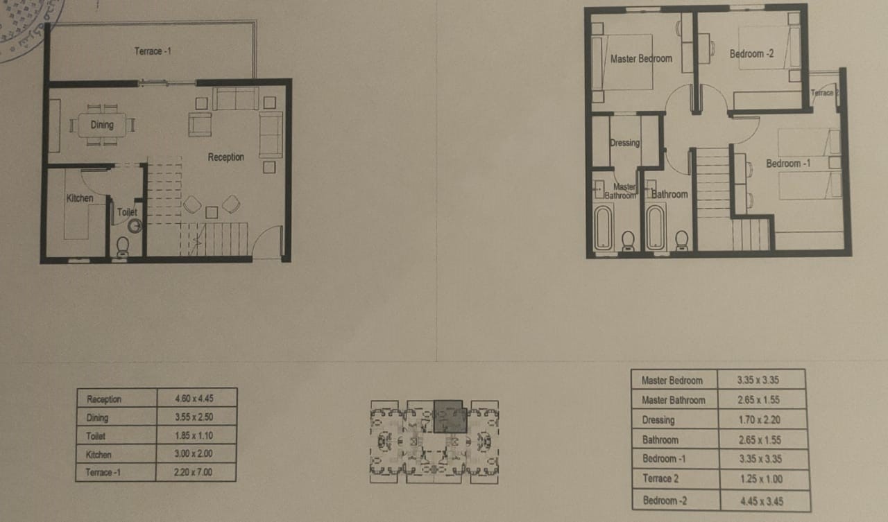 Floor plan for duplex at Sarai