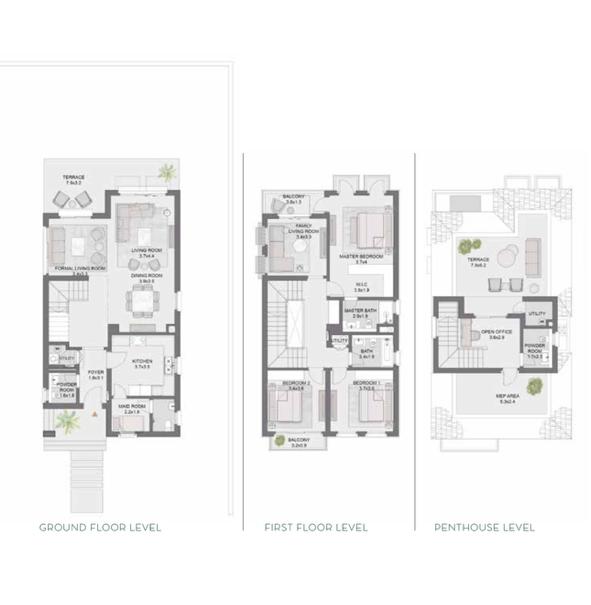 Floor plan for villa at Belle Vie