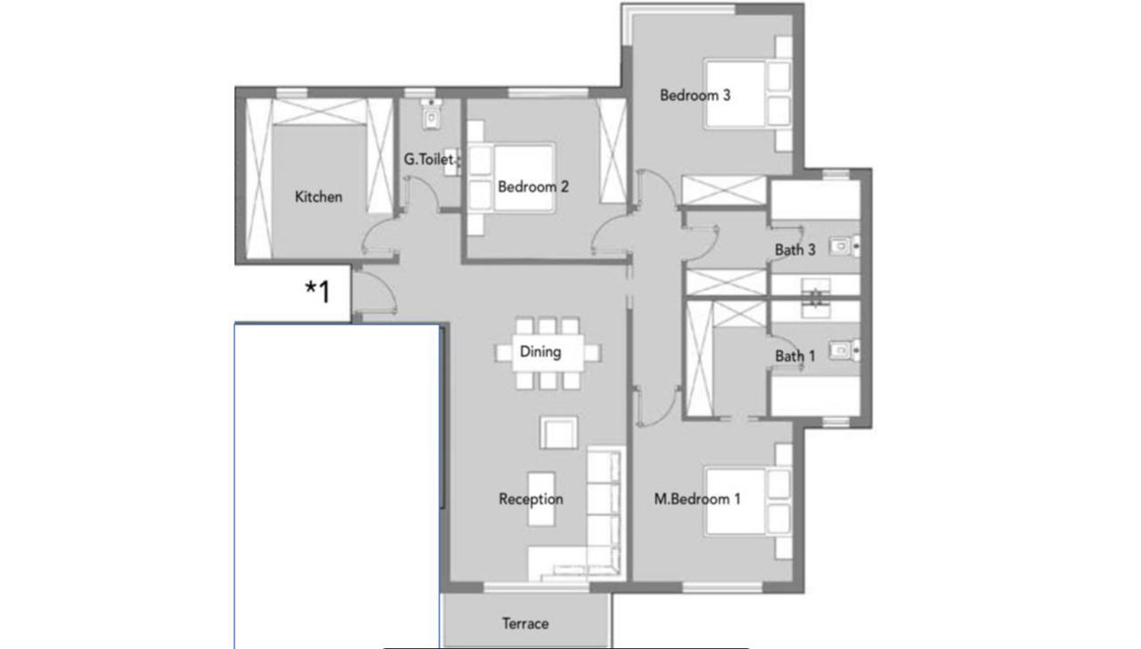 Floor plan for apartment at Badya