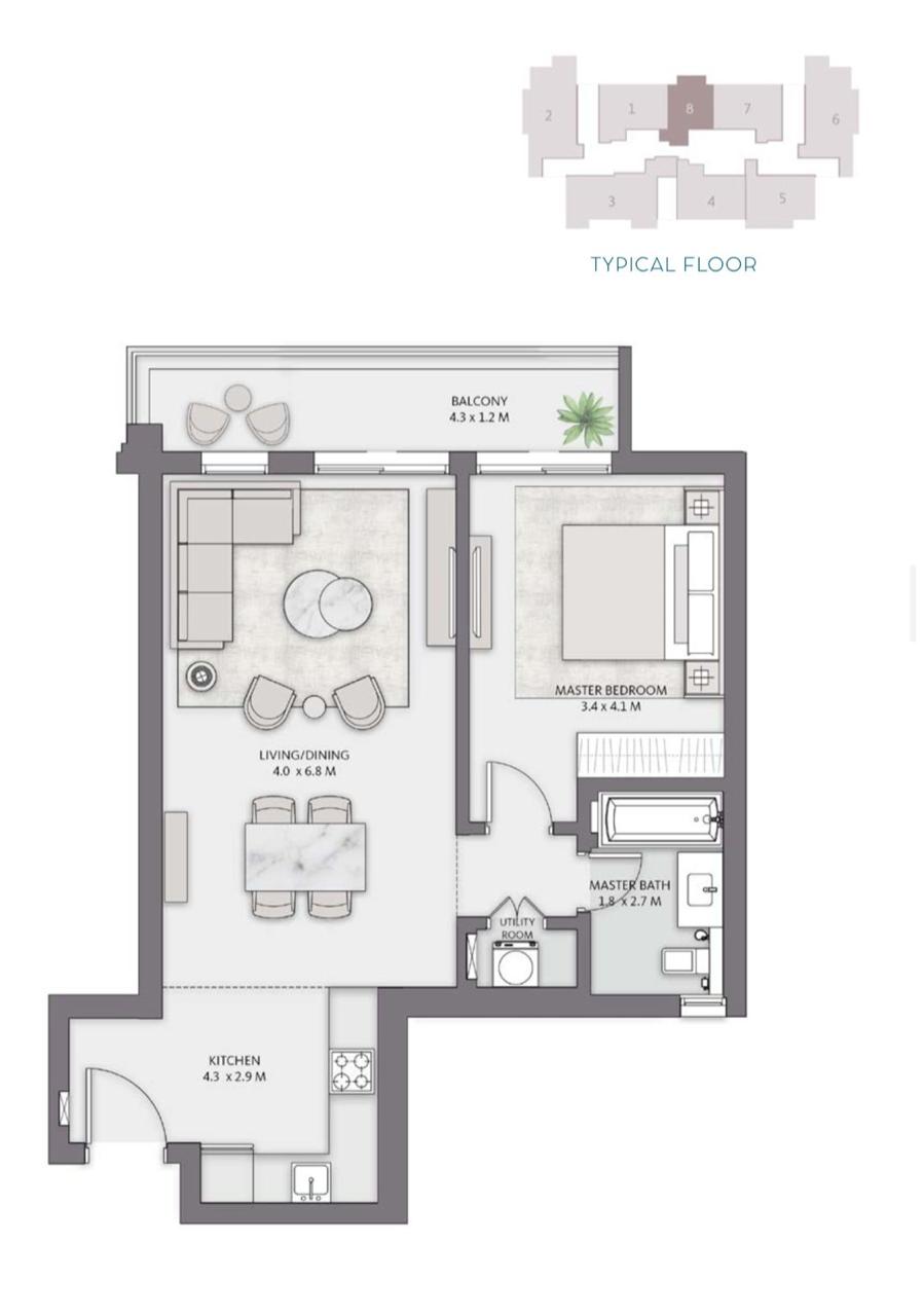 Floor plan for apartment at Belle Vie
