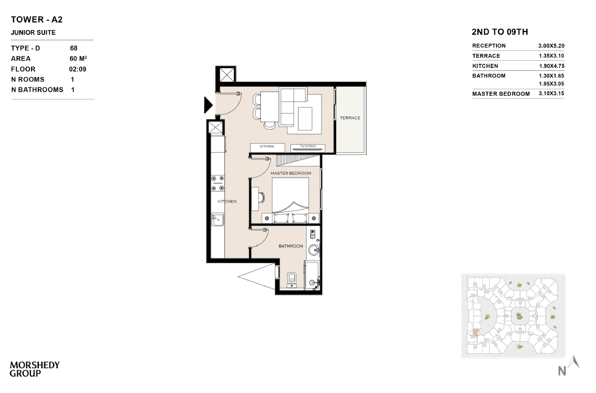 Floor plan for apartment at Skyline