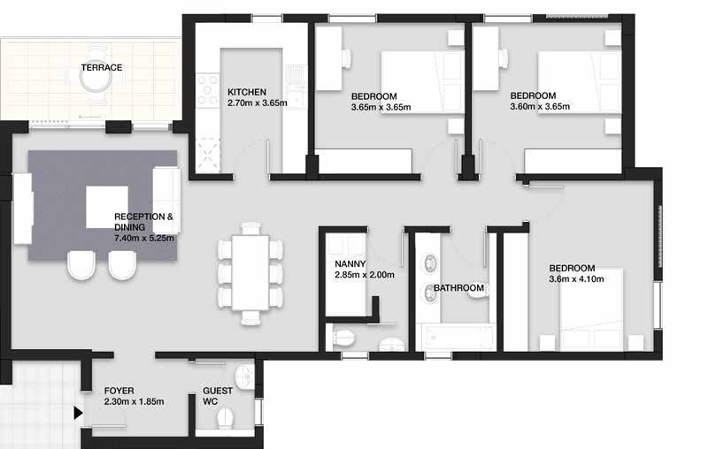 Floor plan for apartment at VYE SODIC