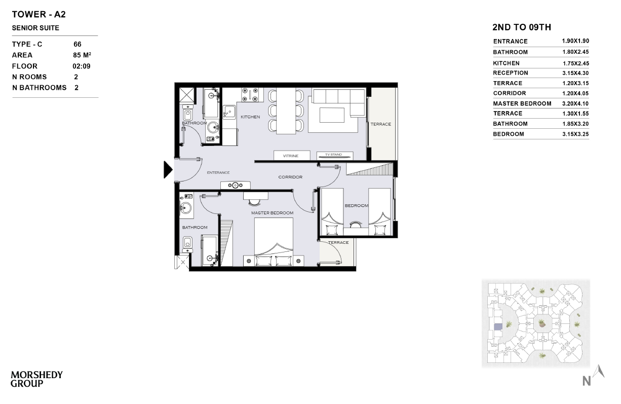 Floor plan for apartment at Skyline