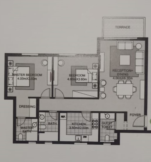 Floor plan for apartment at SODIC East