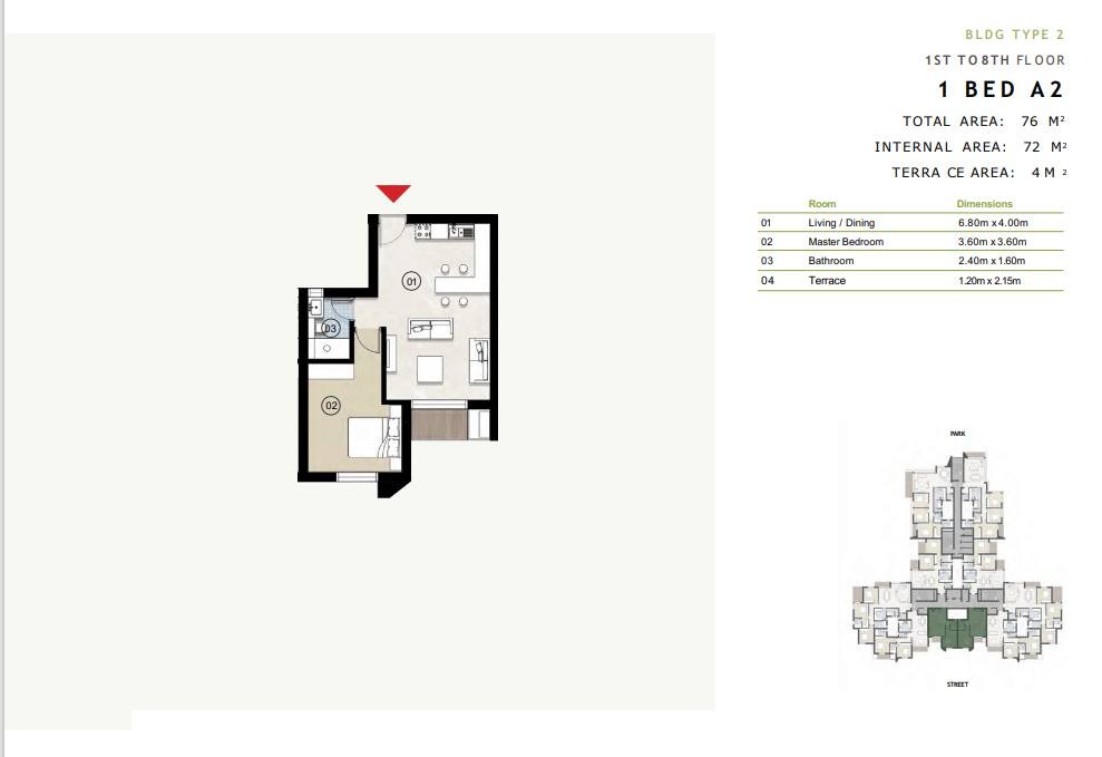 Floor plan for studio at ZED East
