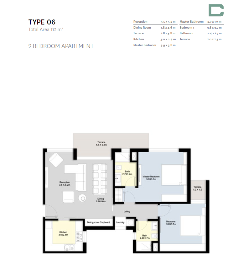 Floor plan for apartment at Bloomfields