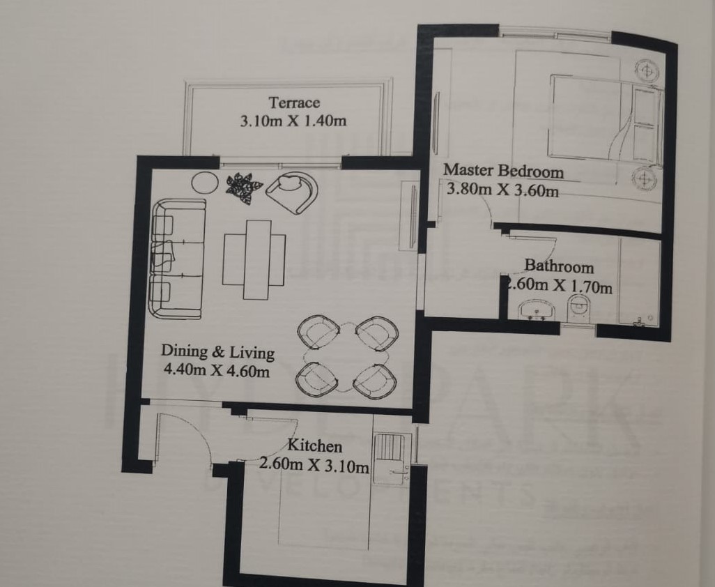 Floor plan for apartment at Hyde Park