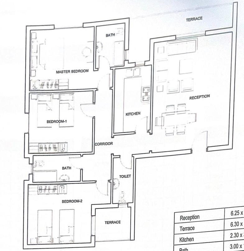 Floor plan for apartment at Taj City