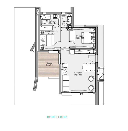 Floor plan for chalet at Salt