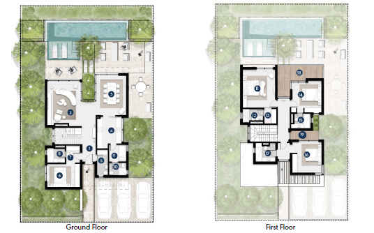 Floor plan for villa at Solana