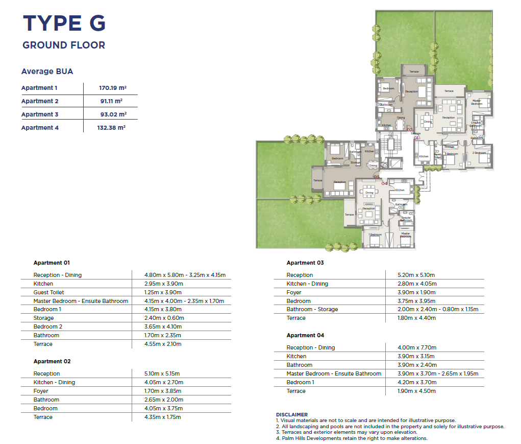 Floor plan for apartment at Palm Parks