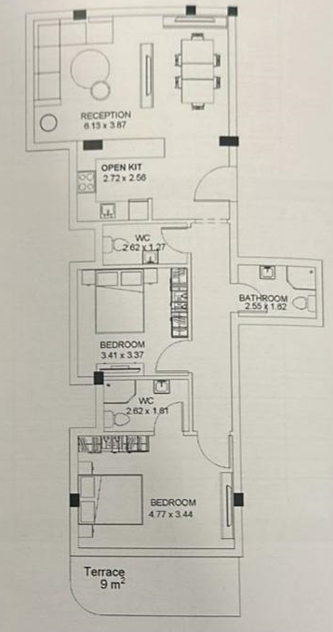 Floor plan for apartment at White Residence