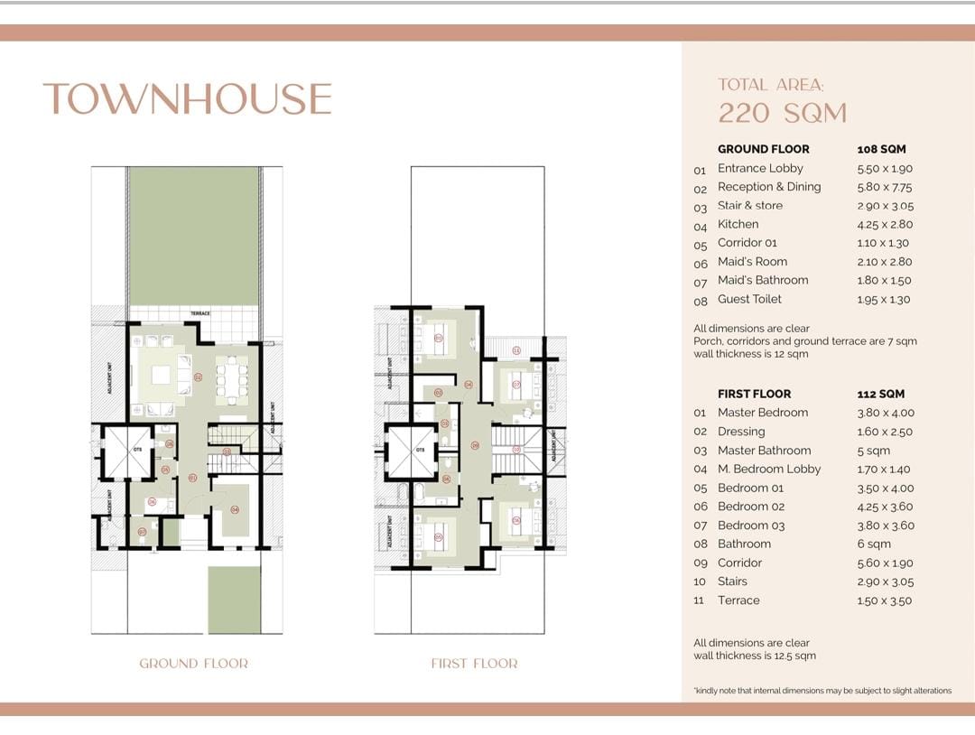 Floor plan for townhouse at Village West