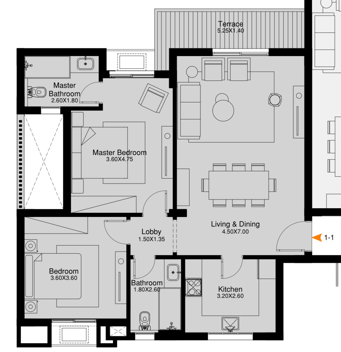 Floor plan for apartment at O West Orascom