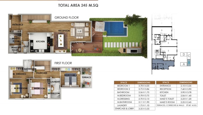 Floor plan for villa at Mountain View ICity New Cairo