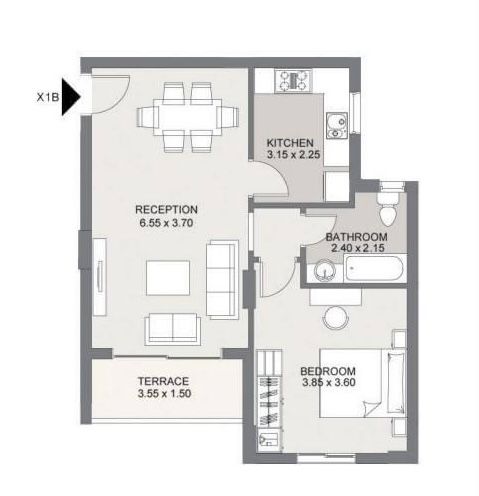 Floor plan for apartment at Sarai