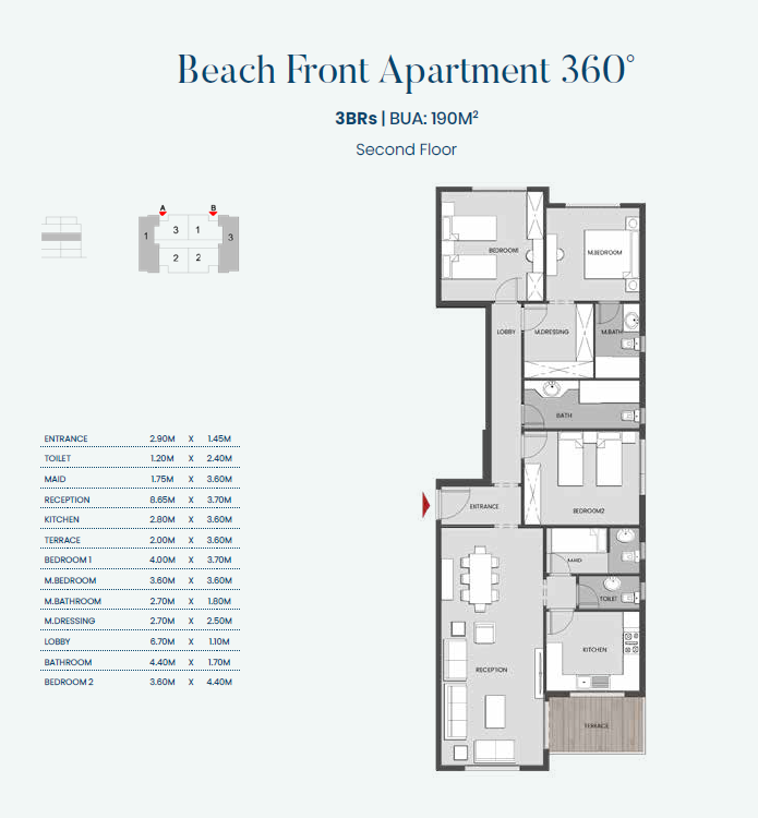 Floor plan for apartment at Aliva Mountain View Mostakbal City