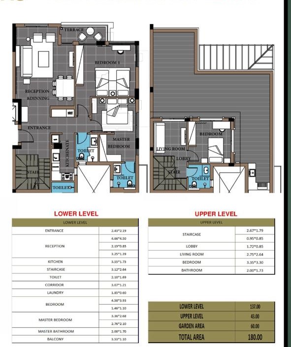 Floor plan for duplex at Trio