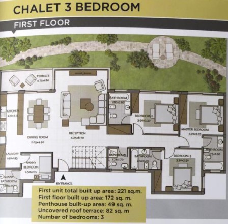Floor plan for chalet at Bo Island