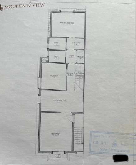 Floor plan for penthouse at Mountain View Chillout Park
