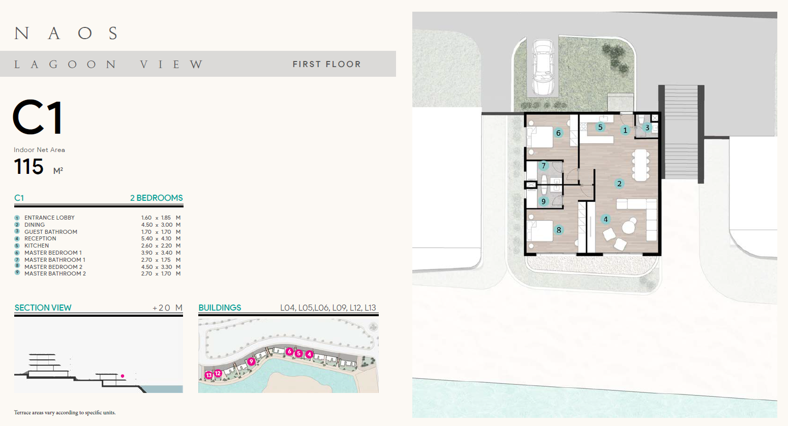 Floor plan for chalet at Azha North Coast