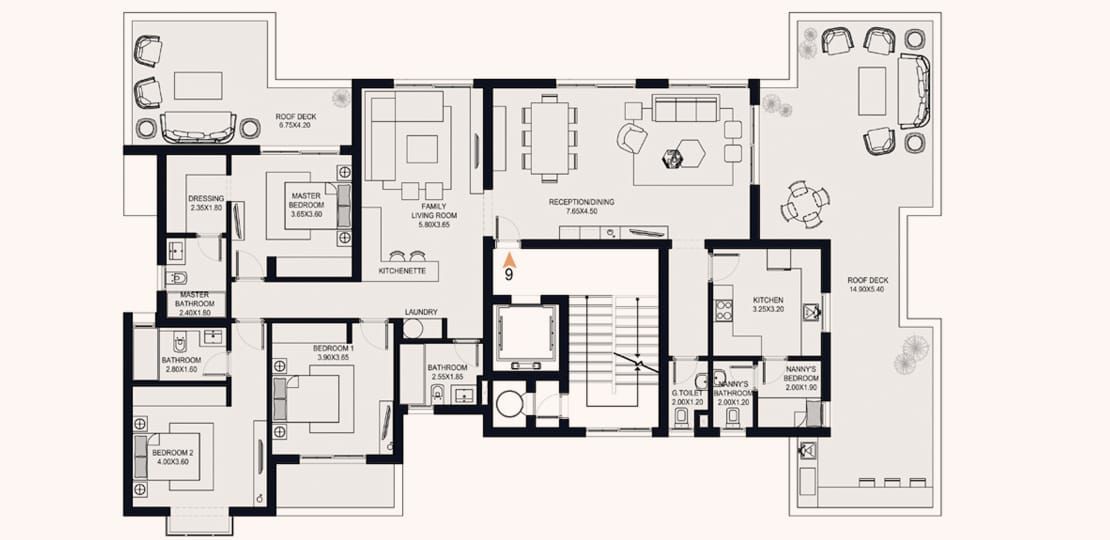 Floor plan for penthouse at O West Orascom