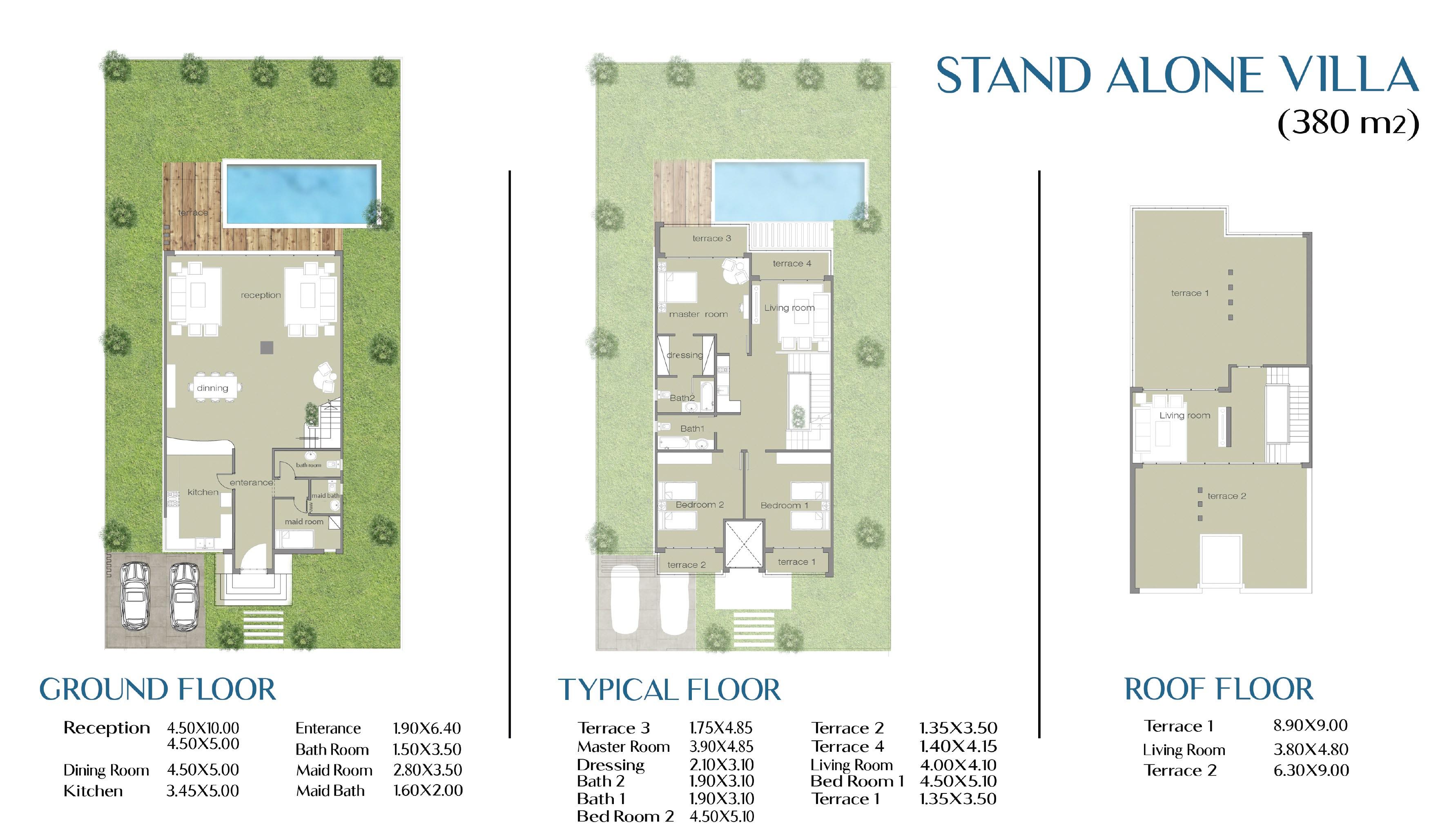 Floor plan for villa at Lake West