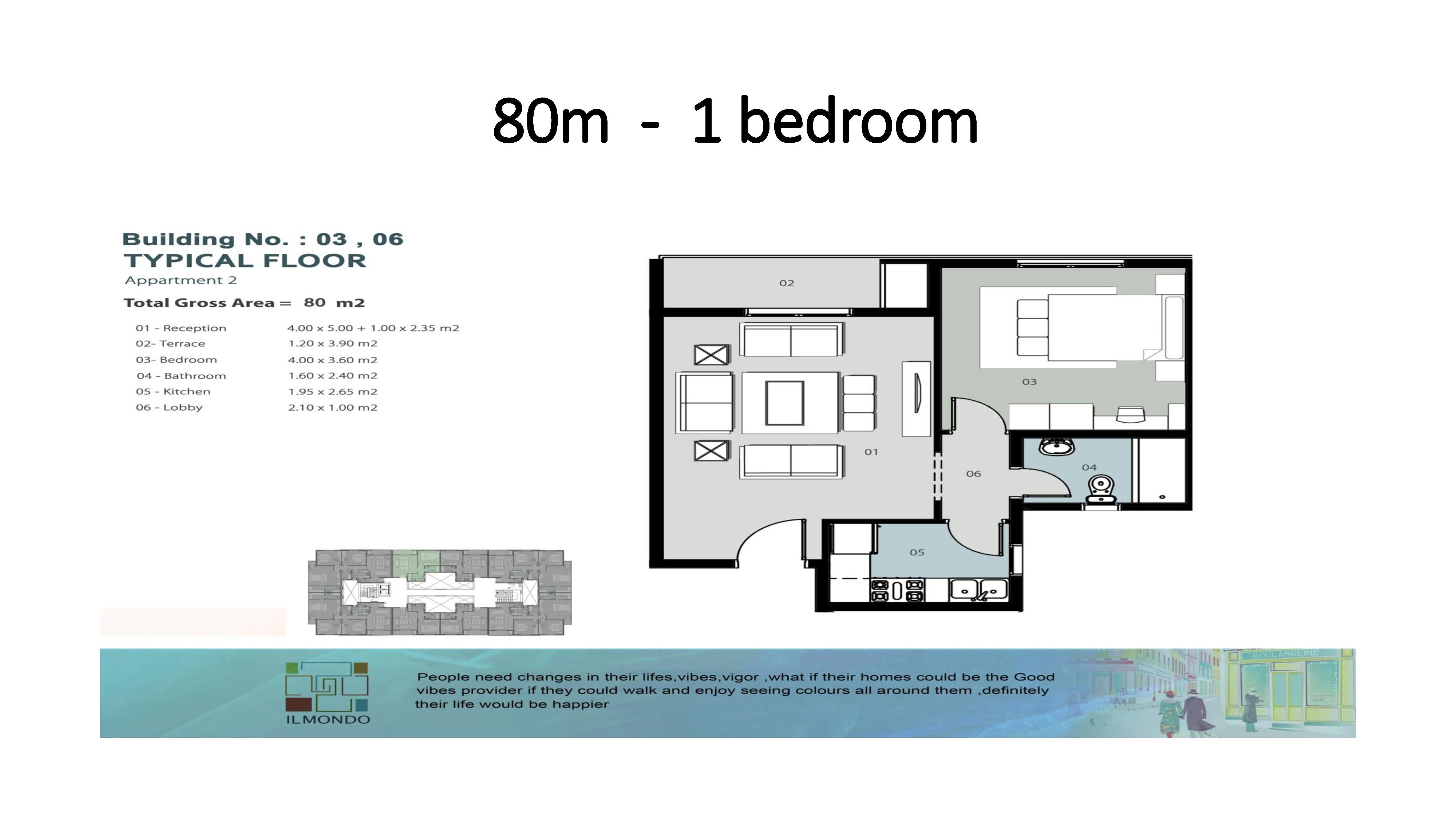 Floor plan for apartment at IL Mondo