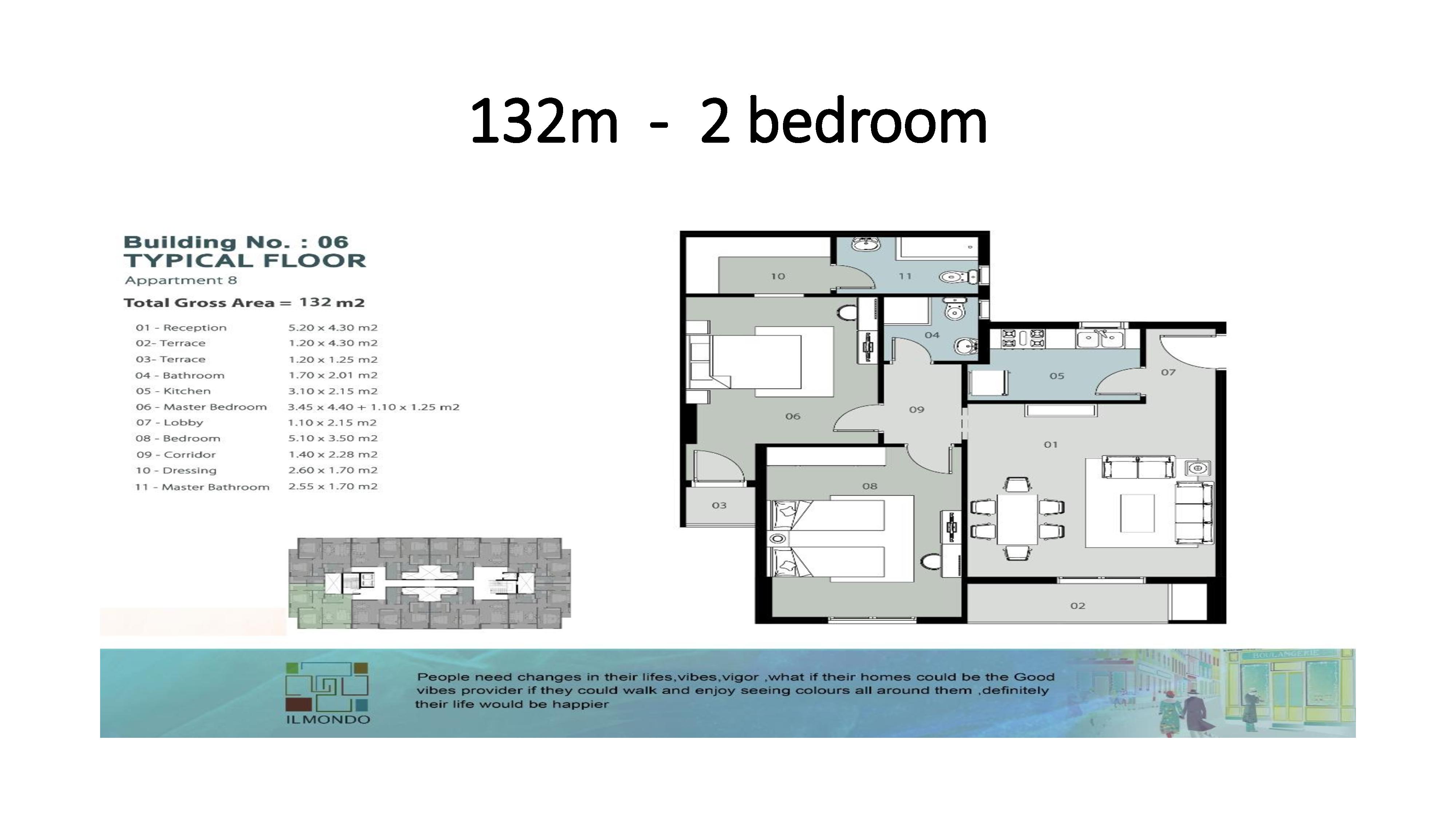 Floor plan for apartment at IL Mondo