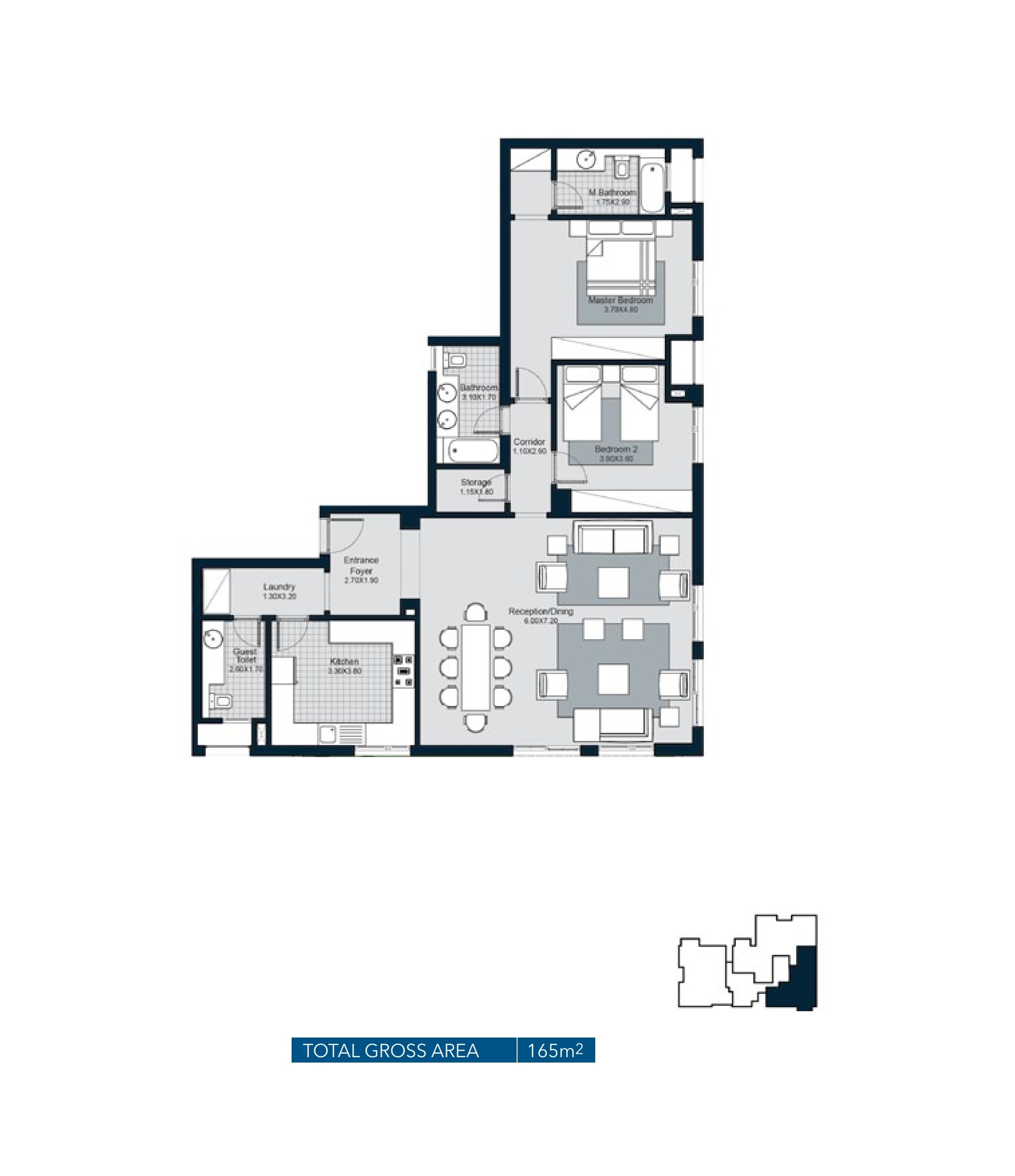 Floor plan for apartment at The Courtyards