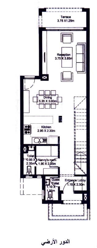 Floor plan for townhouse at Hyde Park North - Seashore