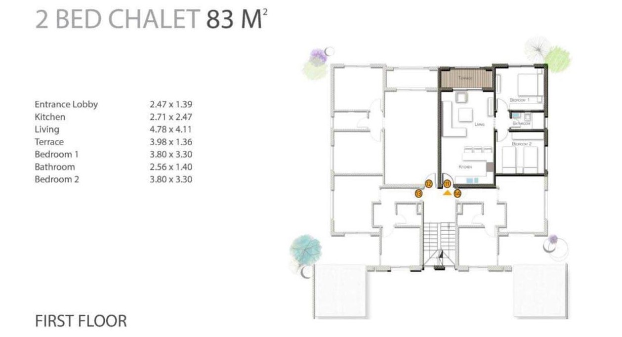 Floor plan for chalet at Gaia