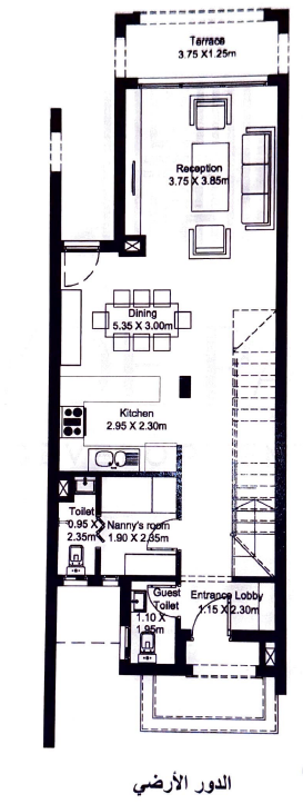 Floor plan for townhouse at Hyde Park North - Seashore