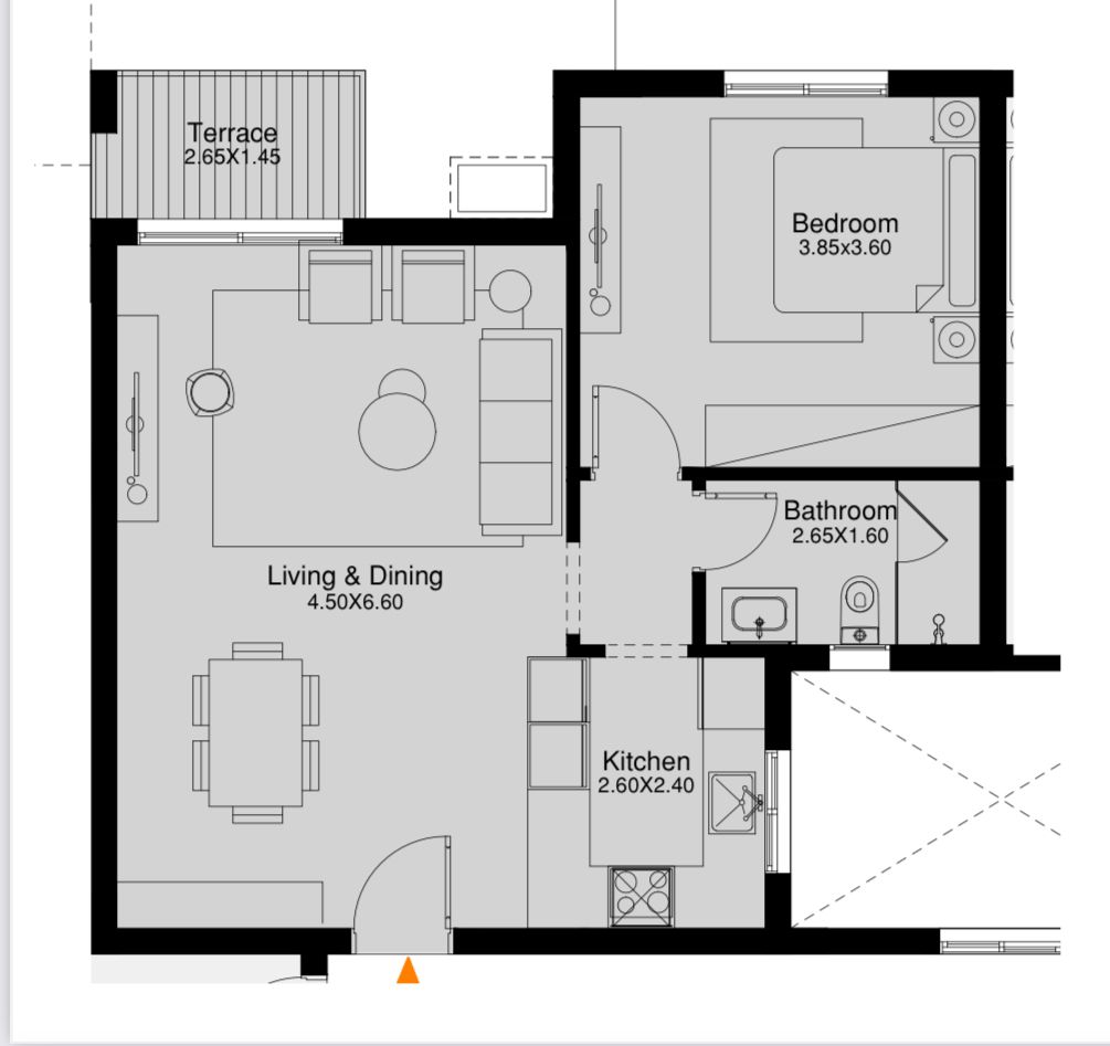 Floor plan for apartment at O West Orascom