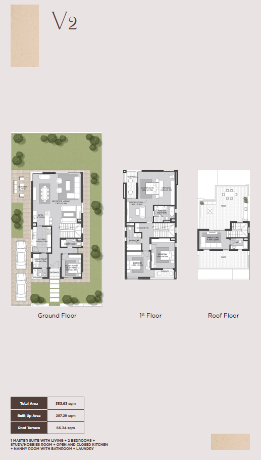 Floor plan for villa at Karmell New Zayed