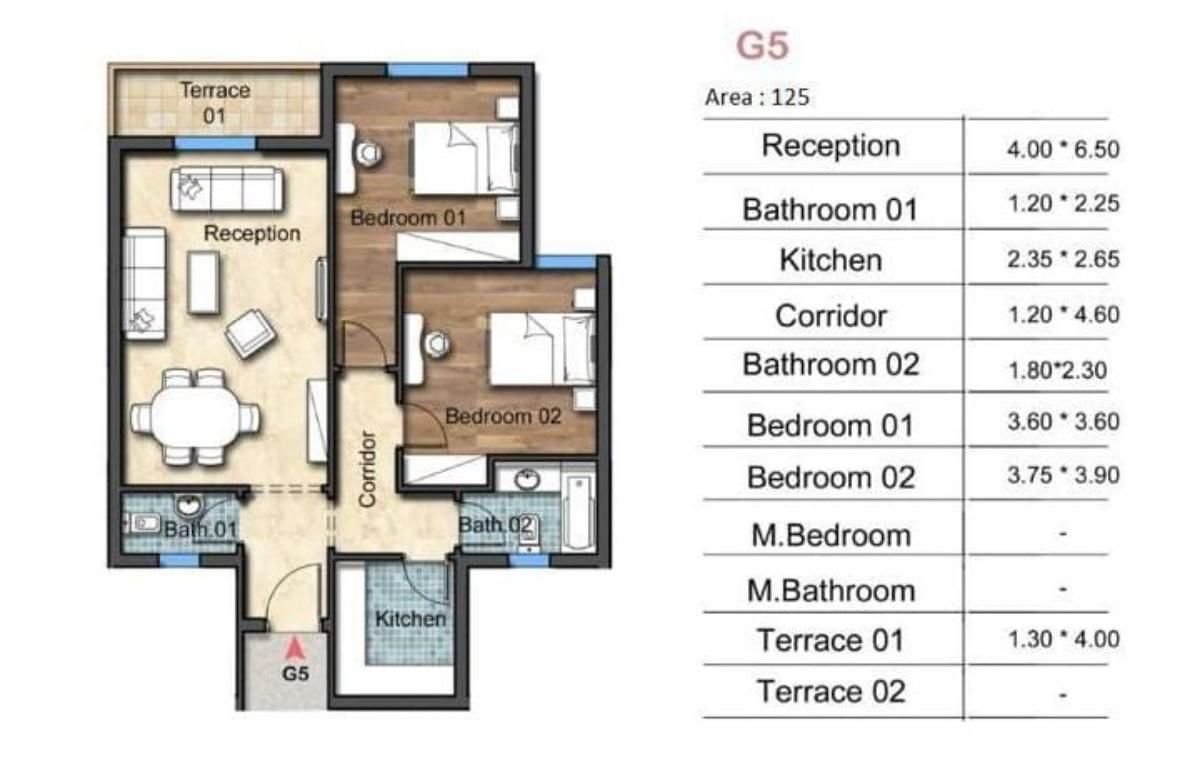 Floor plan for apartment at OIA Compound