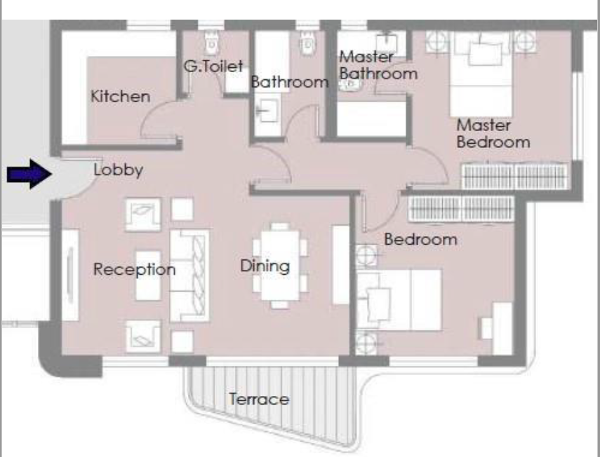 Floor plan for apartment at Palm Hills New Cairo
