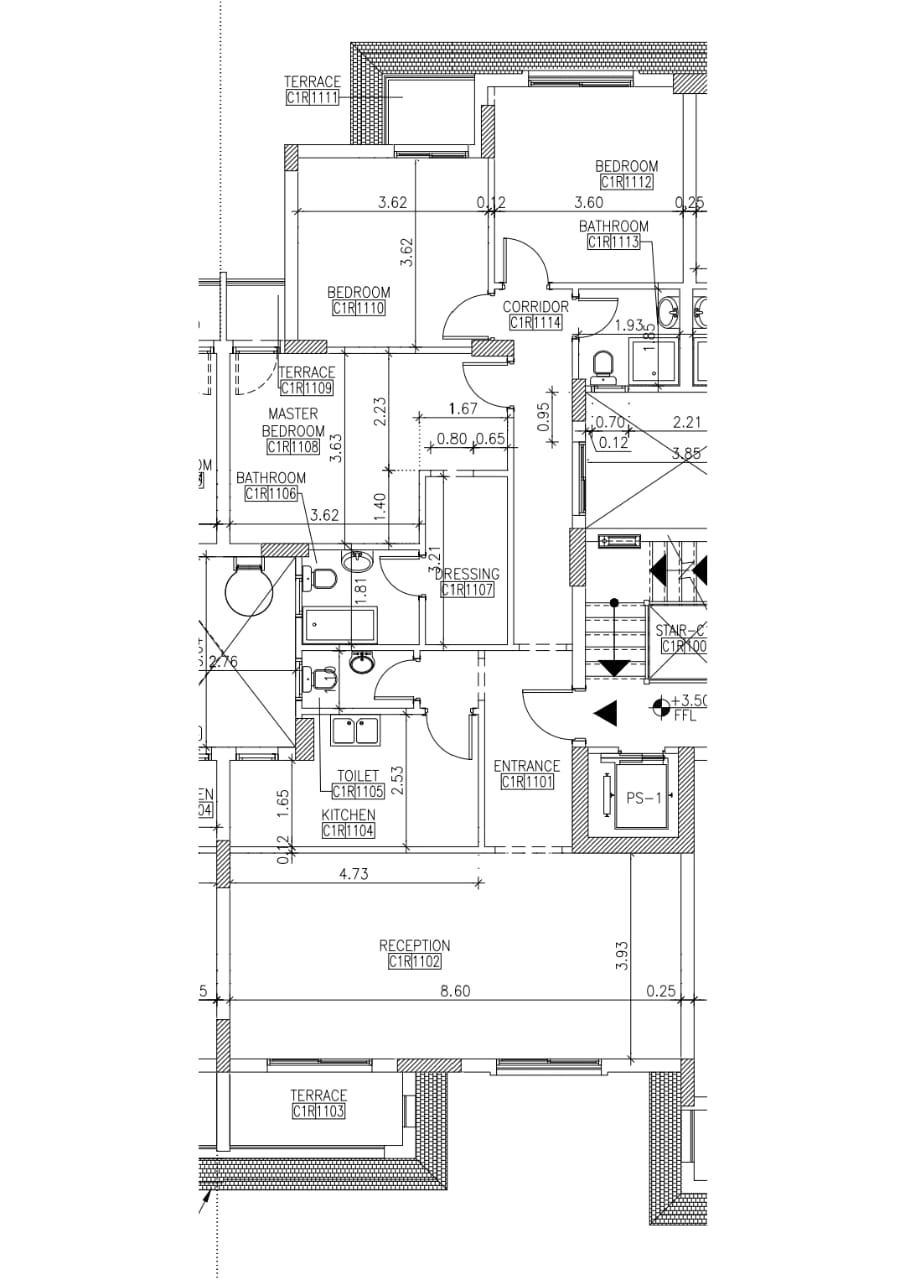Floor plan for apartment at Sarai