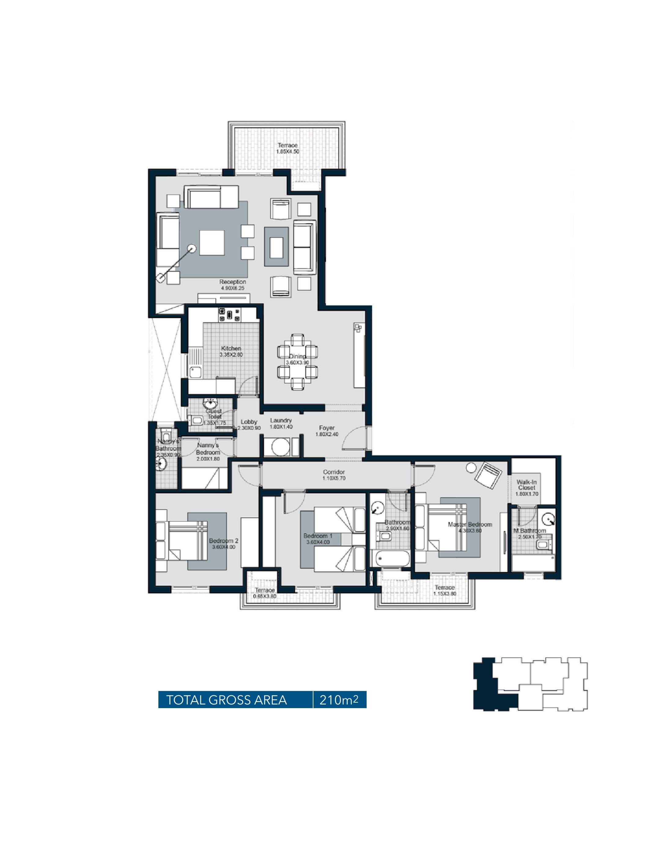 Floor plan for apartment at The Courtyards
