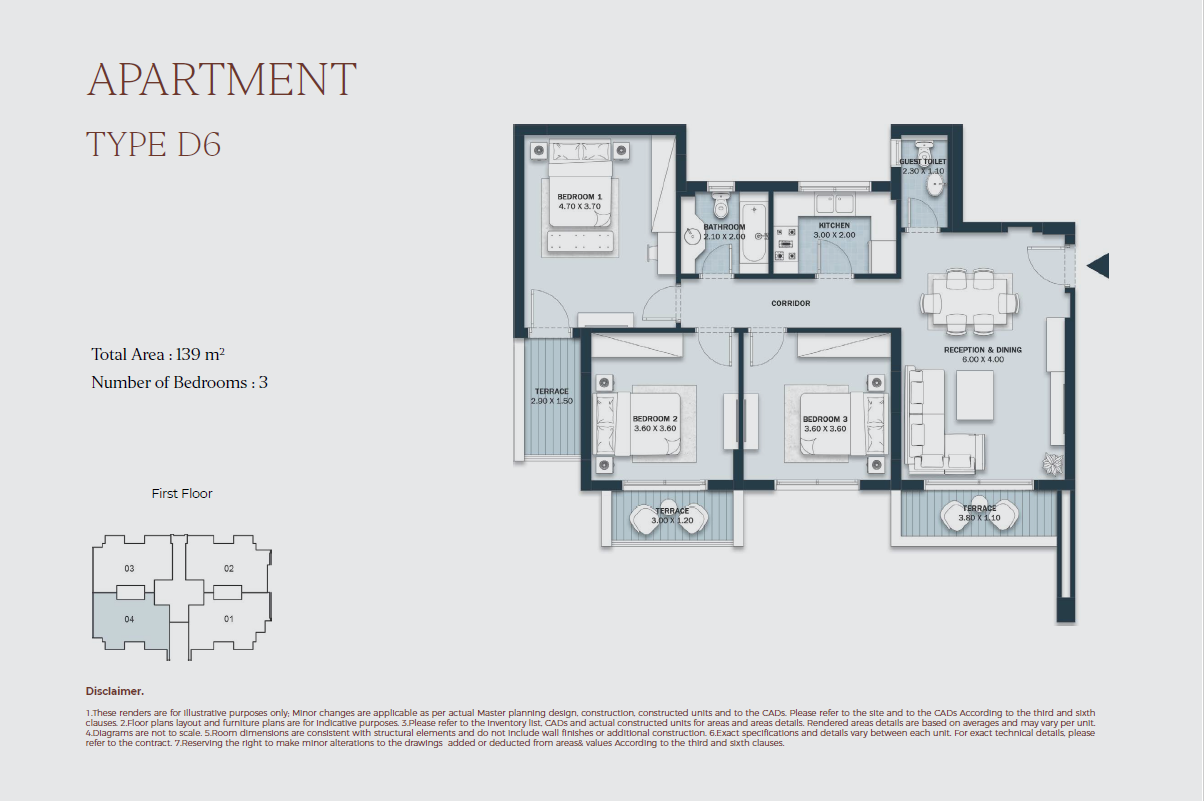 Floor plan for apartment at Al Maqsad Park
