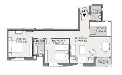 Floor plan for apartment at Taj City