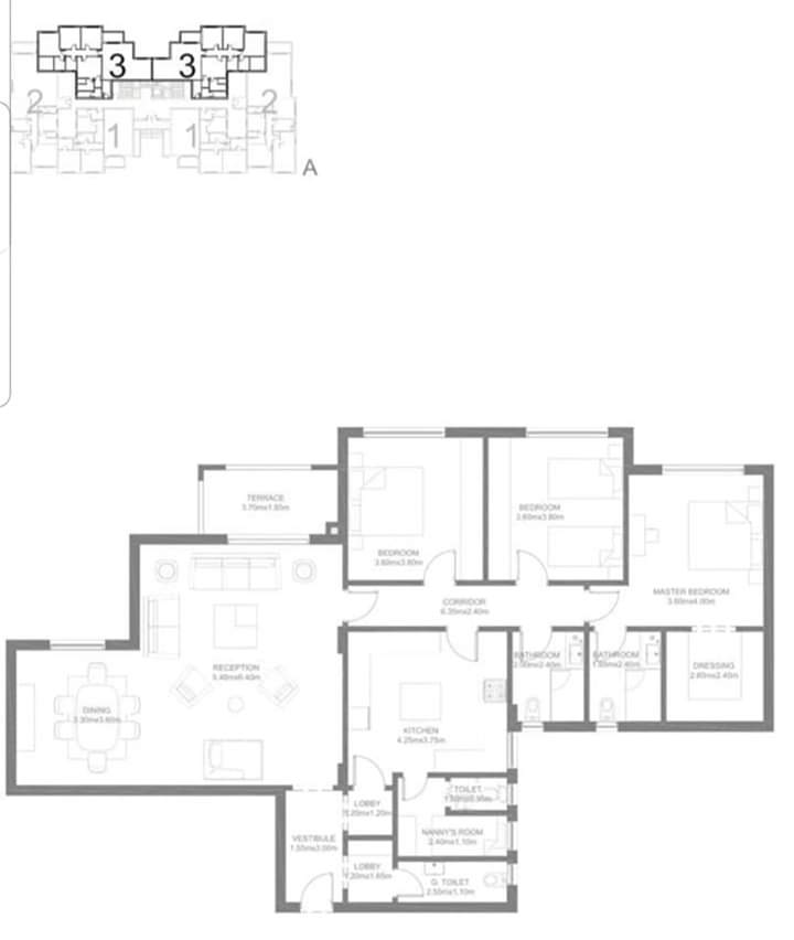 Floor plan for apartment at Hyde Park