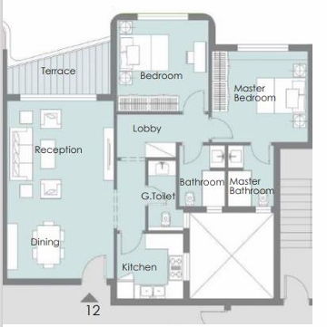 Floor plan for apartment at Palm Hills New Cairo