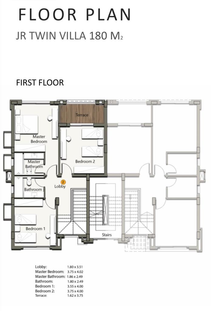Floor plan for duplex at Gaia